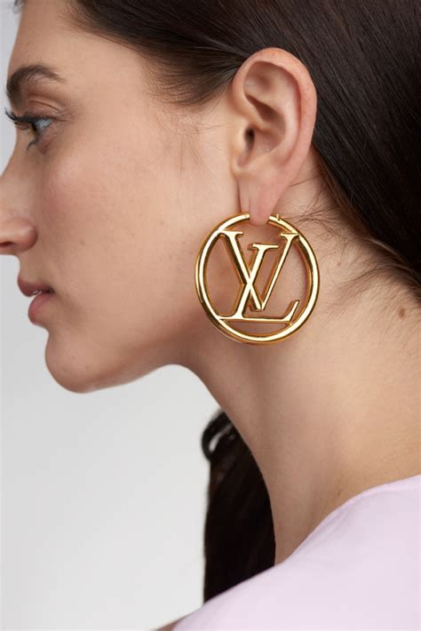 louis vuitton gold hoops|Louis Vuitton gold hoop earings.